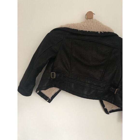 5–6Y Marks & Spencer Faux Fur & Leather Cropped Jacket - Picture 10 of 11